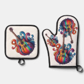 Treibender Sound Wood Wall Art Ofenhandschuh & Topflappen-Set (Vorderseite)