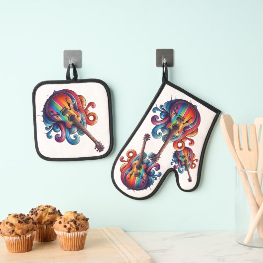 Treibender Sound Wood Wall Art Ofenhandschuh & Topflappen-Set (Insitu (Hängend))