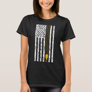 Treiber für den Kranführer mit amerikanischer Flag T-Shirt