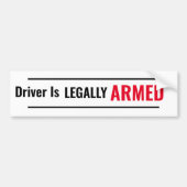 Treiber ist LEAGAL ARMED Autoaufkleber (Vorne)