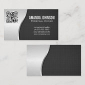 Treiber | Metallischer Hintergrund | QR-Code Visitenkarte (Vorne/Hinten)