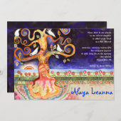 TREIBER VON LEBENSTÜBEN Bar Bat Mitzvah Einladung (Vorne/Hinten)