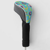 Treiberabdeckung für Funky Blue Circles Golf Headcover (angewinkelt)