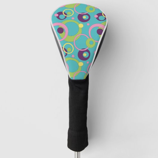 Treiberabdeckung für Funky Blue Circles Golf Headcover (Vorderseite)
