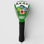 Treiberabdeckung für Poker-Schwarze Asse - Anpassb Golf Headcover (Vorderseite)