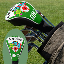 Treiberabdeckung für Poker-Schwarze Asse - Anpassb Golf Headcover