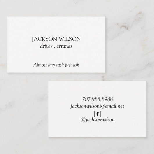 Treiberlieferung Visitenkarte (Vorne/Hinten)