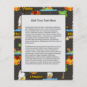 Treibgutinsel Palmenbaum Piratenflagge Raubzug Flyer