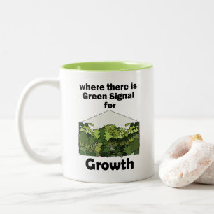 Treibhaus Grünes Signal Für Wachstum Gartenöffnung Zweifarbige Tasse