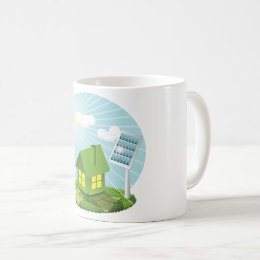 Treibhausgase mit Solarenergie-Tasse Kaffeetasse (VorderseiteRechts)