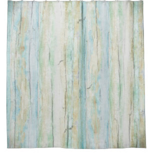 Treibholz-Aquarell-Strand-rustikale hölzerne Duschvorhang