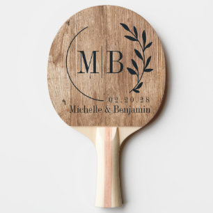 Treibholz Boards Leaf Hochzeitsmonogramm Tischtennis Schläger