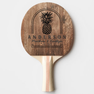 Treibholz Bretter Ananas Hochzeitsbogen & Name Tischtennis Schläger