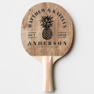 Treibholz Bretter Tropische Ananas Hochzeitswappen Tischtennis Schläger