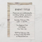 Treibholz-Hintergrund Einladung (Vorne/Hinten)