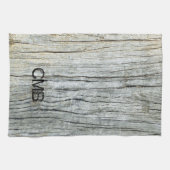 Treibholz in den Schatten des grauen Strandes Geschirrtuch (Horizontal)