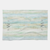 Treibholz-Ozean-Strand-Haus-Küstenküste Geschirrtuch (Horizontal)