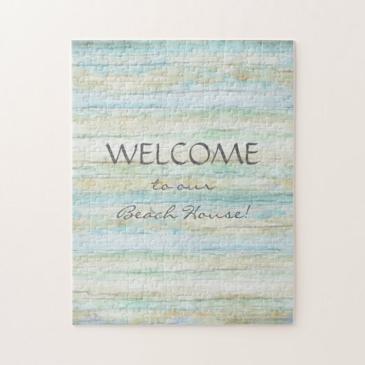 Treibholz-Ozean-Strand-Haus-Küstenküste Puzzle (Vertikal)