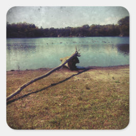 Treibholz Quadratischer Aufkleber