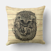 Treibholzkissen mit schlafendem Igel Kissen (Rückseite)