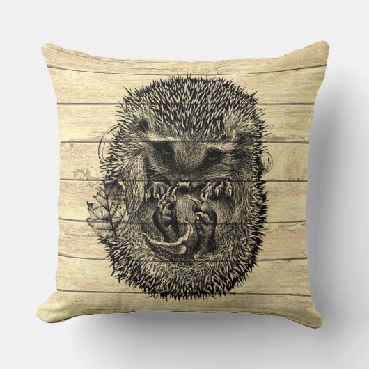 Treibholzkissen mit schlafendem Igel Kissen (Vorderseite)