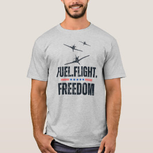 Treibstoff Flug Freiheit, Minimalistisch, Lustig,  T-Shirt