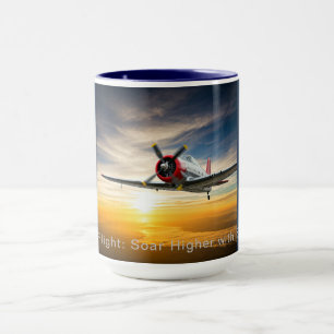"Treibstoff für den Flug: Mit jedem Zug steigt er! Tasse