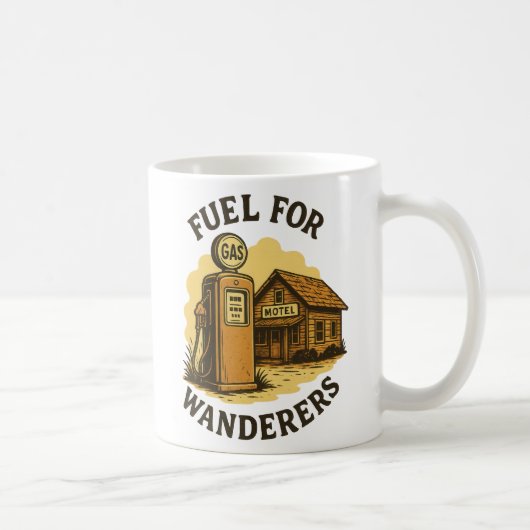 Treibstoff für Wanderer Retro-Gaspumpe Art Kaffeetasse (Rechts)