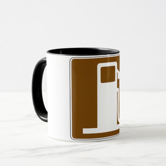 Treibstoff-Verkehrsschild-Tasse Tasse (Vorderseite Links)