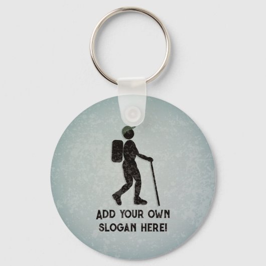 Trek and Hike Themed Walking Guy, your own text on Schlüsselanhänger (Vorderseite)