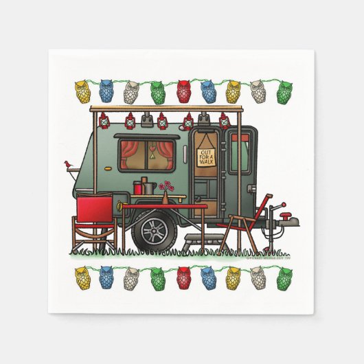 Trek Travel Pods RV Happy Camping Serviette (Vorderseite)