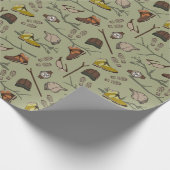 Trekkingreisen Gemusterte Rückpackung Geschenkpapier (Ecke)