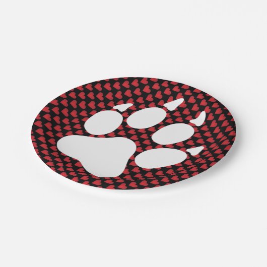 Treller äumender Wolf Pappteller (Schrägansicht)