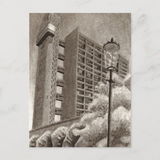 Trellick Tower Original gezeichnet Postkarte (Vorderseite)