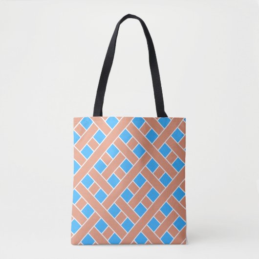 Trellis Blue Background Tasche (Vorderseite)