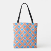 Trellis Blue Background Tasche (Rückseite)