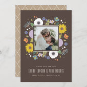 Trellis Blume Rahmen Save the Date - braun (Vorne/Hinten)