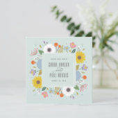 Trellis-Blumenrahmen Save-the-Date - Mintgrün Save The Date (Stehend Vorderseite)