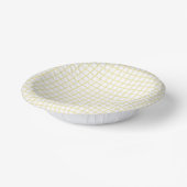 Trellis Butter Gelb - Weiß Pappteller (Gewinkelt)
