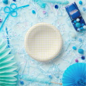 Trellis Butter Gelb - Weiß Pappteller (Party)