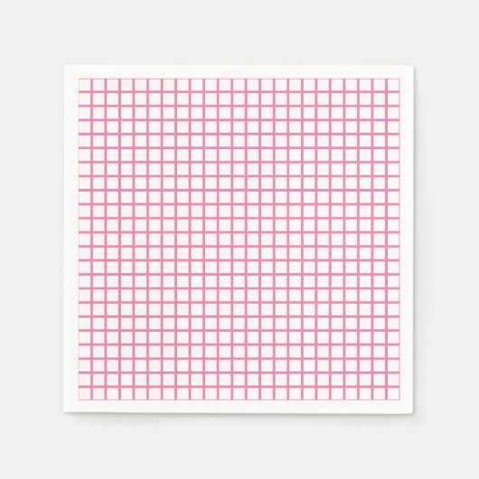 Trellis Fuchsia Pink - Weiß Serviette (Vorderseite)