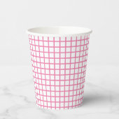 Trellis Fuchsia Rosa - Weiß Pappbecher (Links)