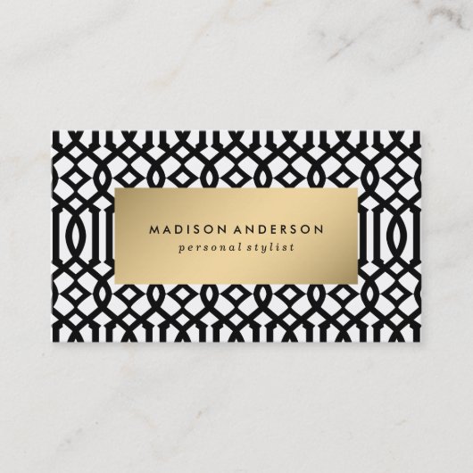 Trellis in Gold | Visitenkarten Visitenkarte (Vorderseite)