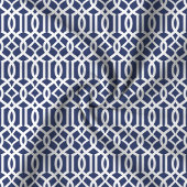 Trellis Lattice Navy Blue Elegantes Muster Stoff