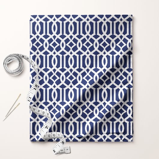 Trellis Lattice Navy Blue Elegantes Muster Stoff