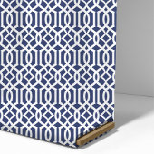 Trellis Lattice Navy Blue Elegantes Muster Stoff