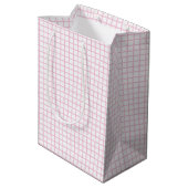 Trellis Light Pink - Weiß Mittlere Geschenktüte (Rückseite Schrägansicht)