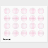 Trellis Light Pink - Weiß Runder Aufkleber (Blatt)