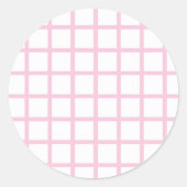Trellis Light Pink - Weiß Runder Aufkleber (Vorderseite)