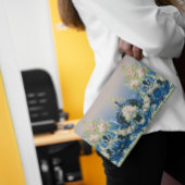 Trellis Midnight Blue Pink White Bouquets Rose Zubehörtasche